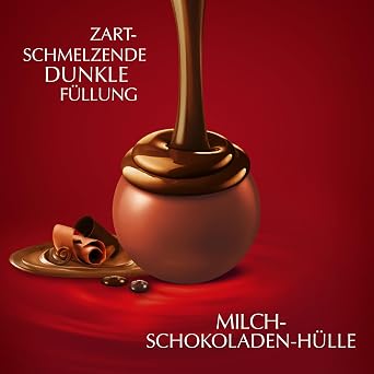 Lindt Schokolade LINDOR Double Chocolate ca. 10 Kugeln Vollmilchschokolade mit zartschmelzender Füllung Pralinen-Geschenk 137g