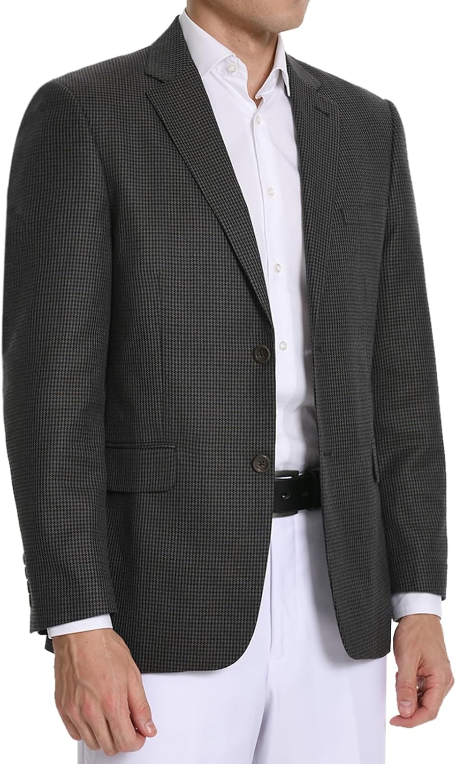 AMY ZHU Men's Blazer Men Sport Coat 2 Button Houndstooth Stretch Cacual Suit Jacket for Daily Wedding Wear