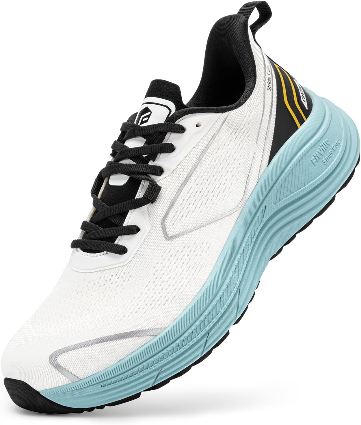 FitVille Men's Running Shoes Wide Width, Maximum Support for Bigger Men, Wide Toe Box & High-Instep Fit, Explosive Energy Return, Featherlight Walking Sneakers for Flat Feet