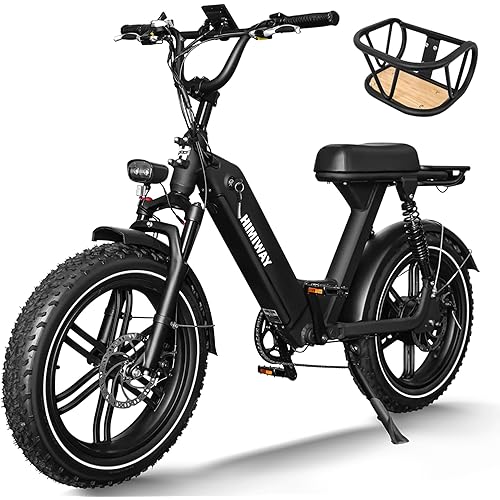 Himiway Escape Pro Electric Bike for Adults, 750W Motor, 20"x4" Fat Tires E-Bike,30-50Mi, Moped-Style Step-Thru Electric Bicycle with 48V 17.5Ah Battery 25 MPH 7-Speed System (with Front Basket)