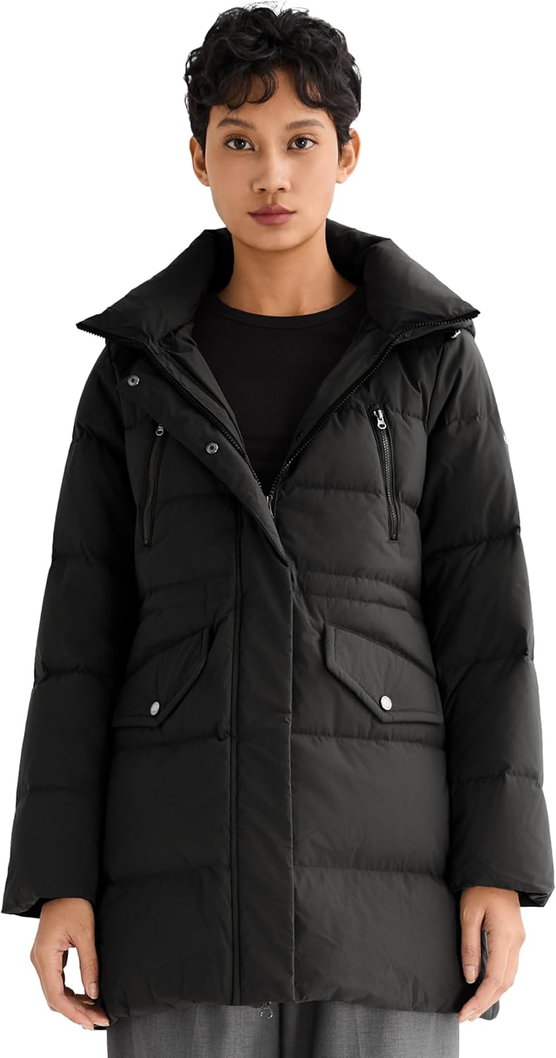 Orolay Women's Puffer Winter Down Coat Thickened Waterproof Parka Jacket with Hood
