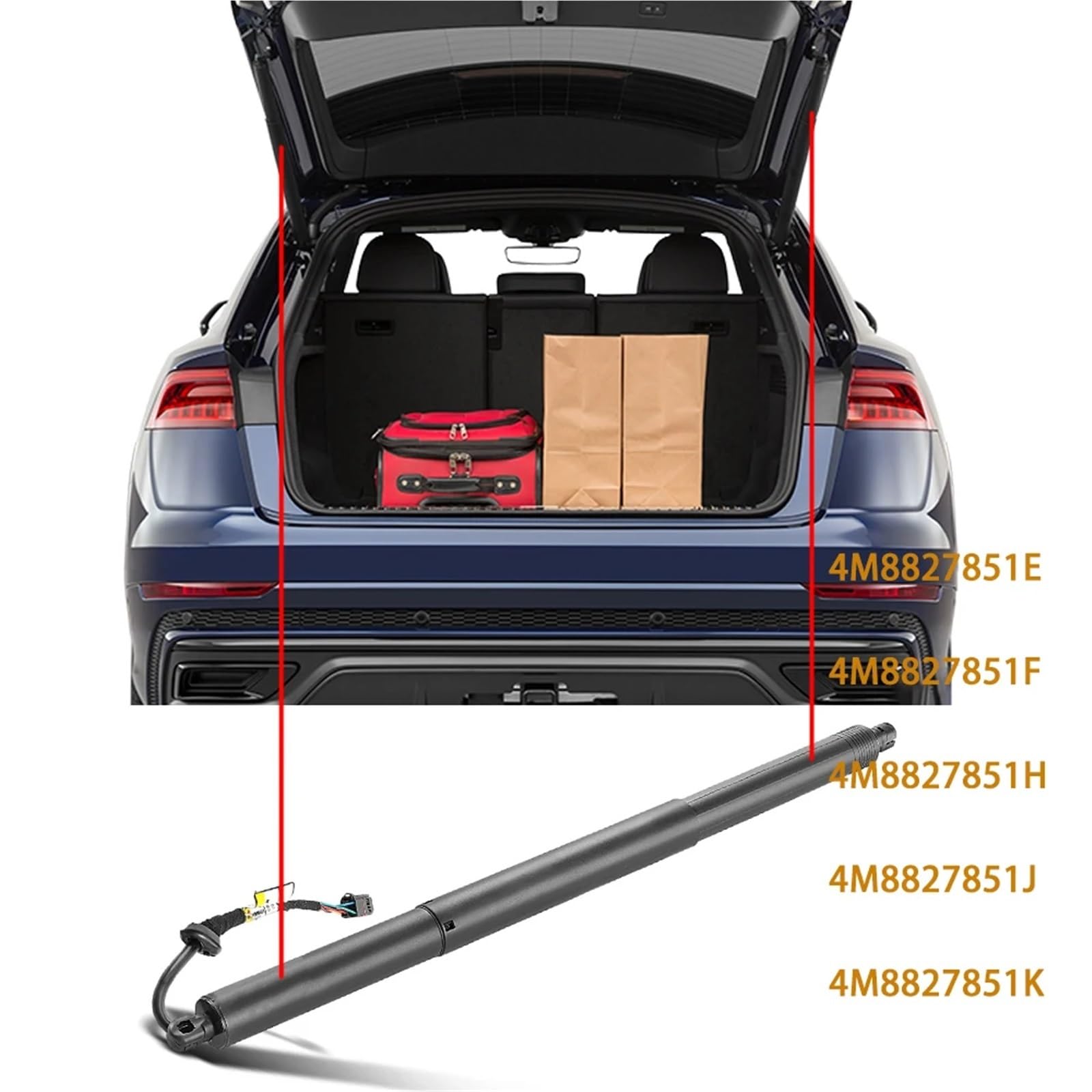 supporto cofano post Auto Elettrica Portellone Asta Supporto Puntone Posteriore Sostituire Gli Accessori 5NA827851A Compatibile Con RSQ8 SQ8 Q8 2019 2020 2021 2022 2023(1 pcs)