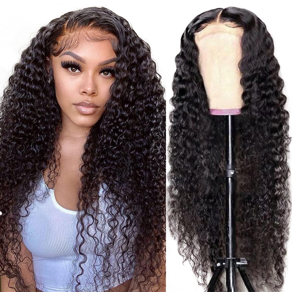 SOSATISFY Deep Wave Human Hair Wig - 180 Density, 20 Inch