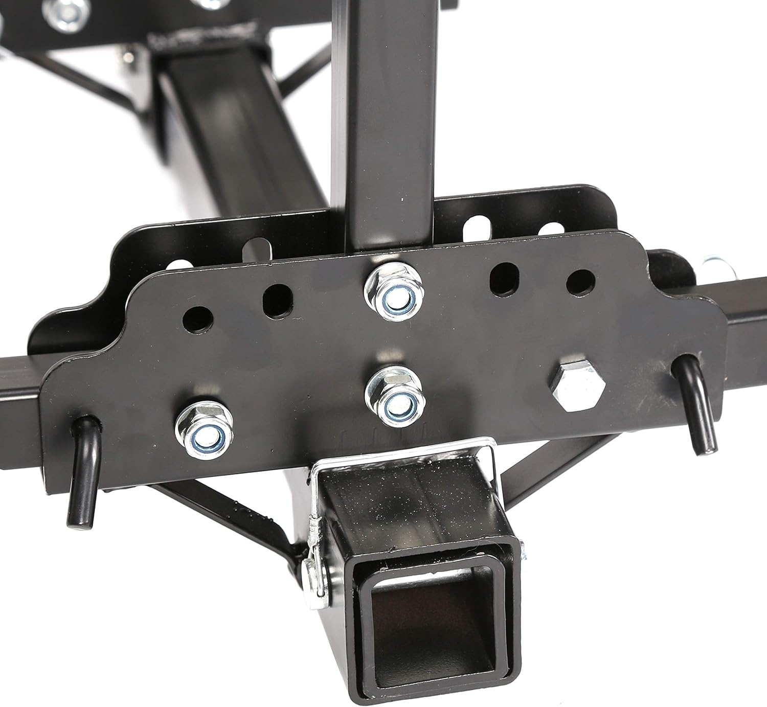 ECOTRIC Rack Hitch Mounted 4 Bikes Platform Style Foldable Bicycles Carrier for Cars Trucks SUV with 2" Hitch Receiver, 4 Bikes X 50 lbs (200 lbs Total) Load Capacity Alloy Steel Black