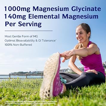 Innate Vitality Magnesium Glycinate 1000mg Per Serving | 140mg Elemental Magnesium Supplement - High Absorption, Non Buffered, Non-GMO & No Gluten - Nerve, Bone & Heart Health - 240 Caps