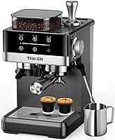 Vista 1 de TENKER Máquina de Espresso con Molinillo, Cafetera de 20 Bar con Espumador de Leche para el Hogar, Cafetera de Acero Inoxidable Todo en Uno