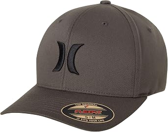 Hurley Mens Baseball Cap - Moisture Wicking Quick Dry Textured Fitted Hats for Men with Curved Brim
