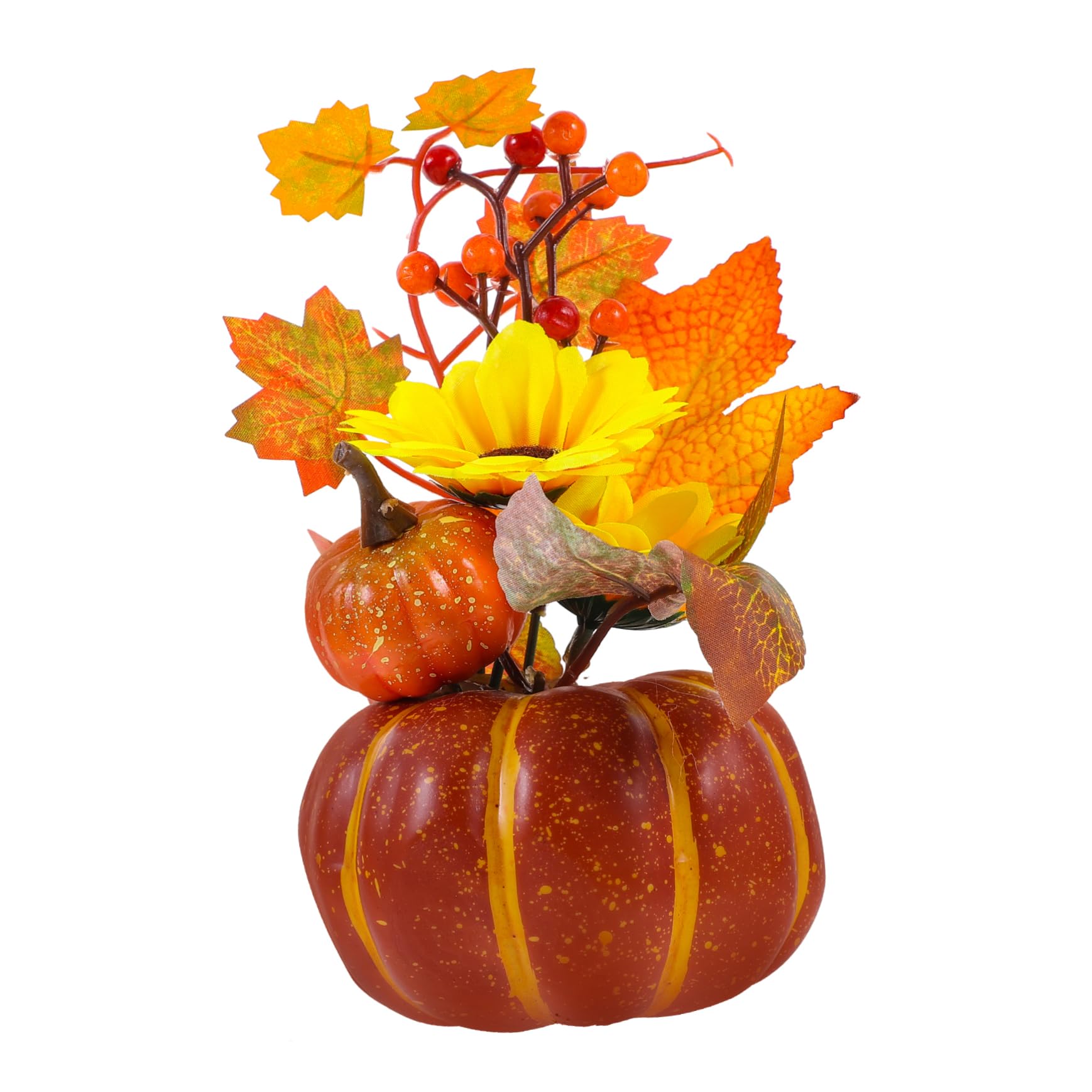 STOBAZA 3pezzi Decorazione Artificiale Di Zucca Con Girasoli Simulati Per La Festa Del Ringraziamento Ornamenti Per Casa e Ufficio Per Eventi Festivi e Decorazioni Interne