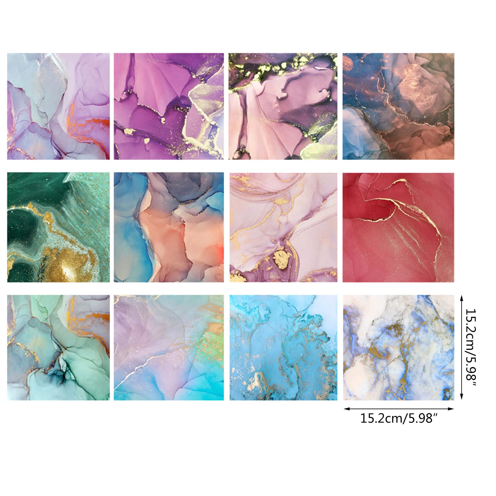 Lot De 24 Feuilles Scrapbooking 15,2x15,2cm - Motifs Cerises Et Fraises, Papier 160g/m², Pour Cartes Et Déco - 3