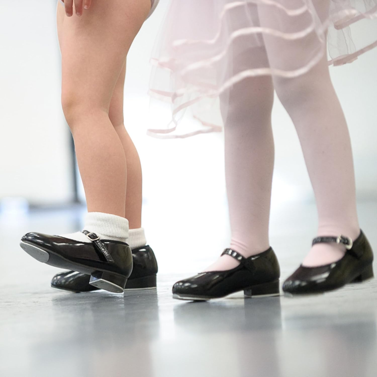 Miniatura 8 de Stelle Tap Shoes for Girls Boys PU Leather Black Non-Slip Dance Shoes for ToddlerLittle KidBig Kid