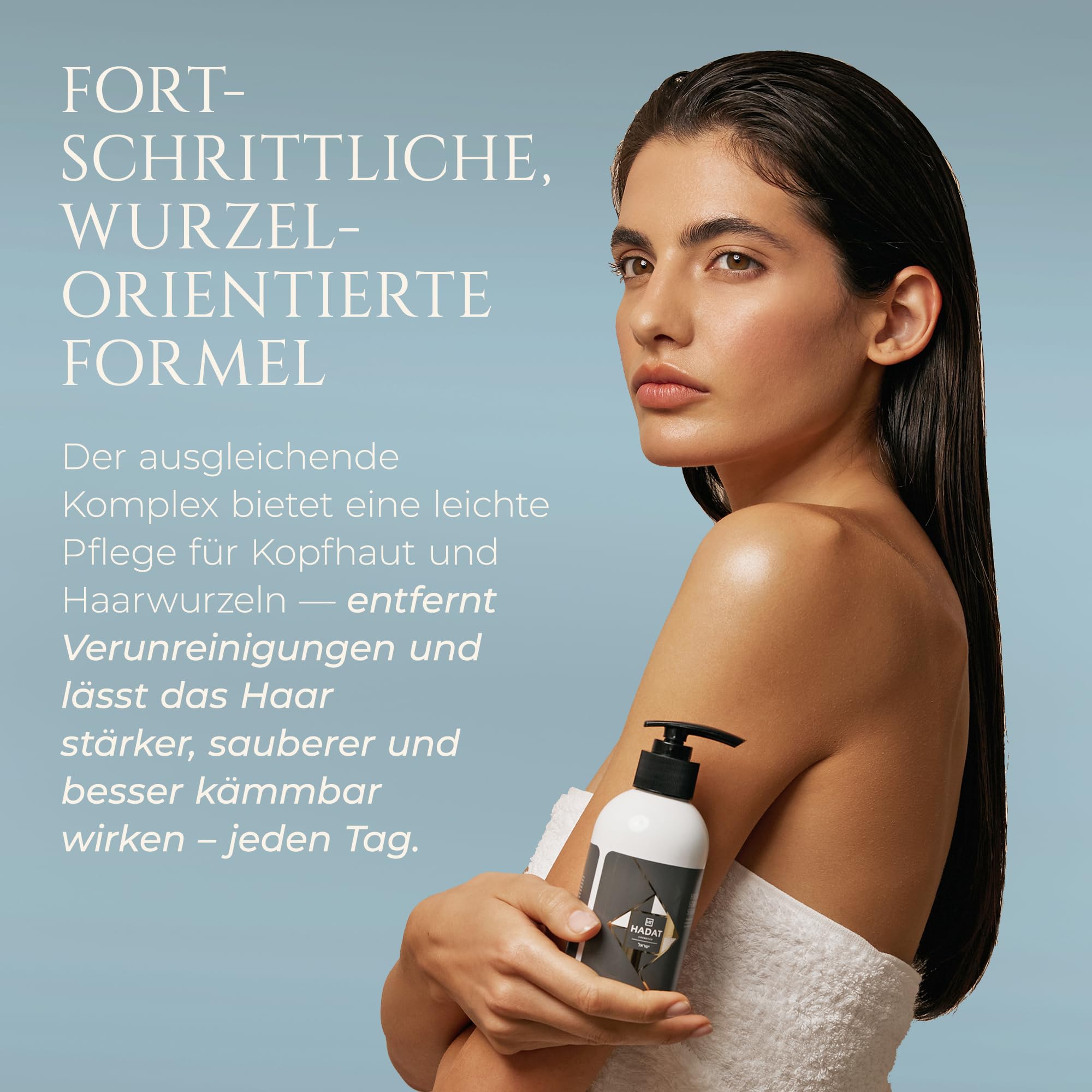 HADAT Root Strengthening Shampoo Haarwachstum Rosmarin Klärendes Anti-Schuppen Shampoo für fettige Kopfhaut Feuchtigkeit & Stärkung für Damen und Herren Made in Israel (800 ml)
