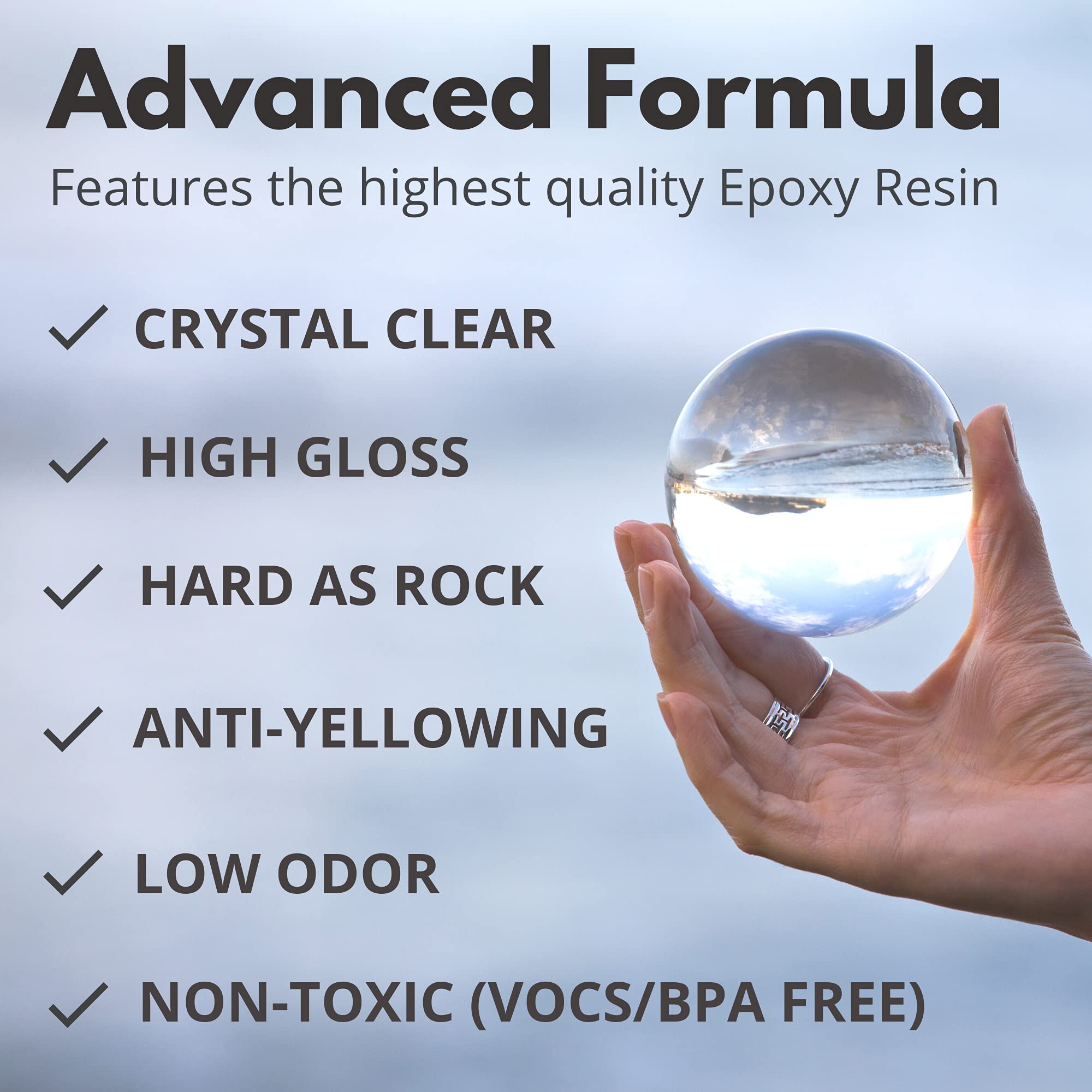 32oz Crystal Clear Epoxy Resin Kit Piccassio Easy Cure High Gloss