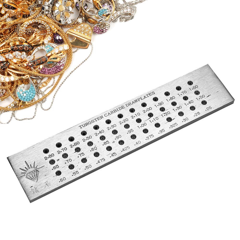 ZJchao Wire Drawplate, Round Shape Tungsten Carbide Wire Drawplate Jewelry Tools for Manufacturing Jewelry (#1)