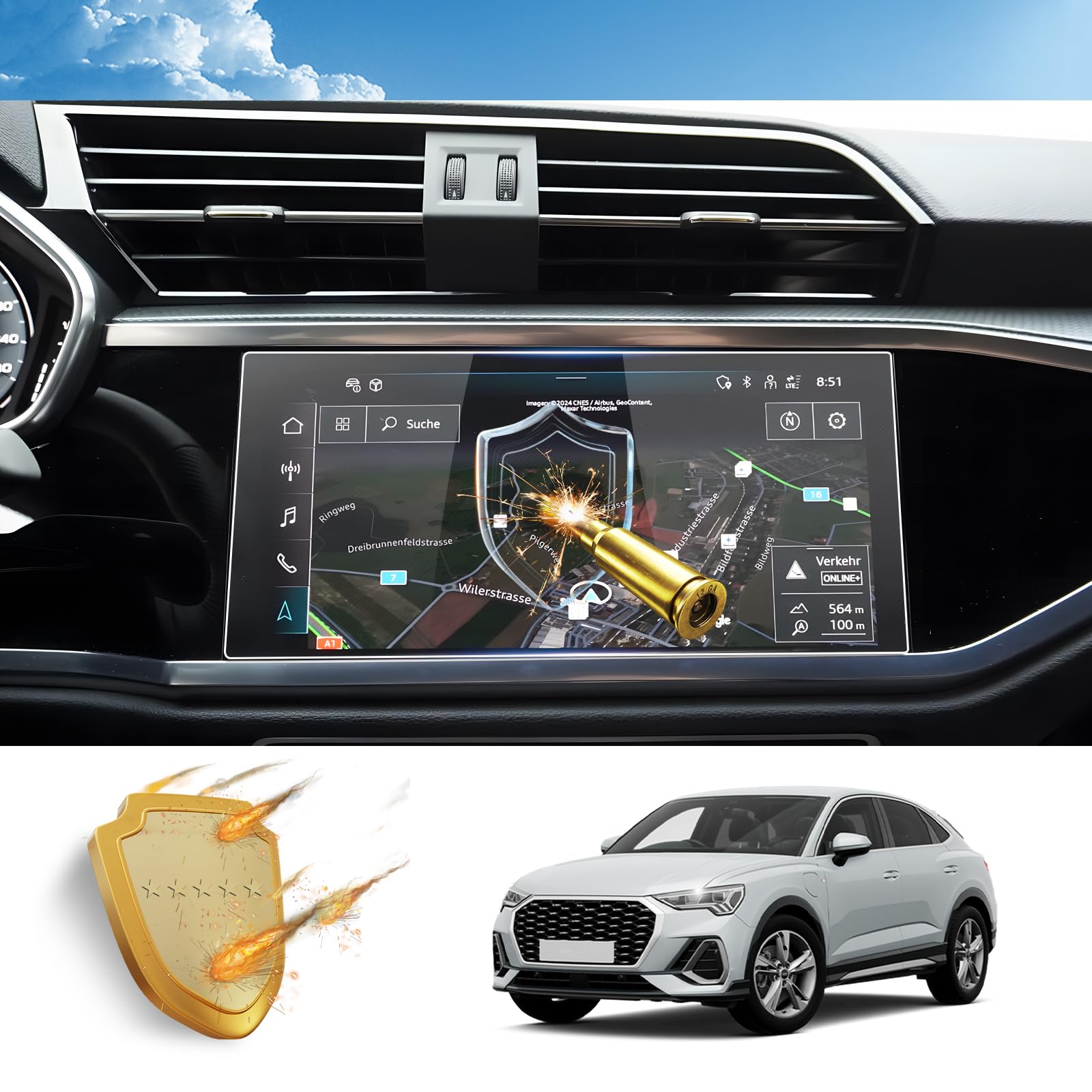 GAFAT Compatible Con Audi Q4 E-tron EV Electric 2021-2025 2026 Caja De Almacenamiento Consola Central, Q4 Etron Sportback 2025 Reposabrazos Organizador Bandeja Guantera, Q4 Etron Accesorios (Azul
