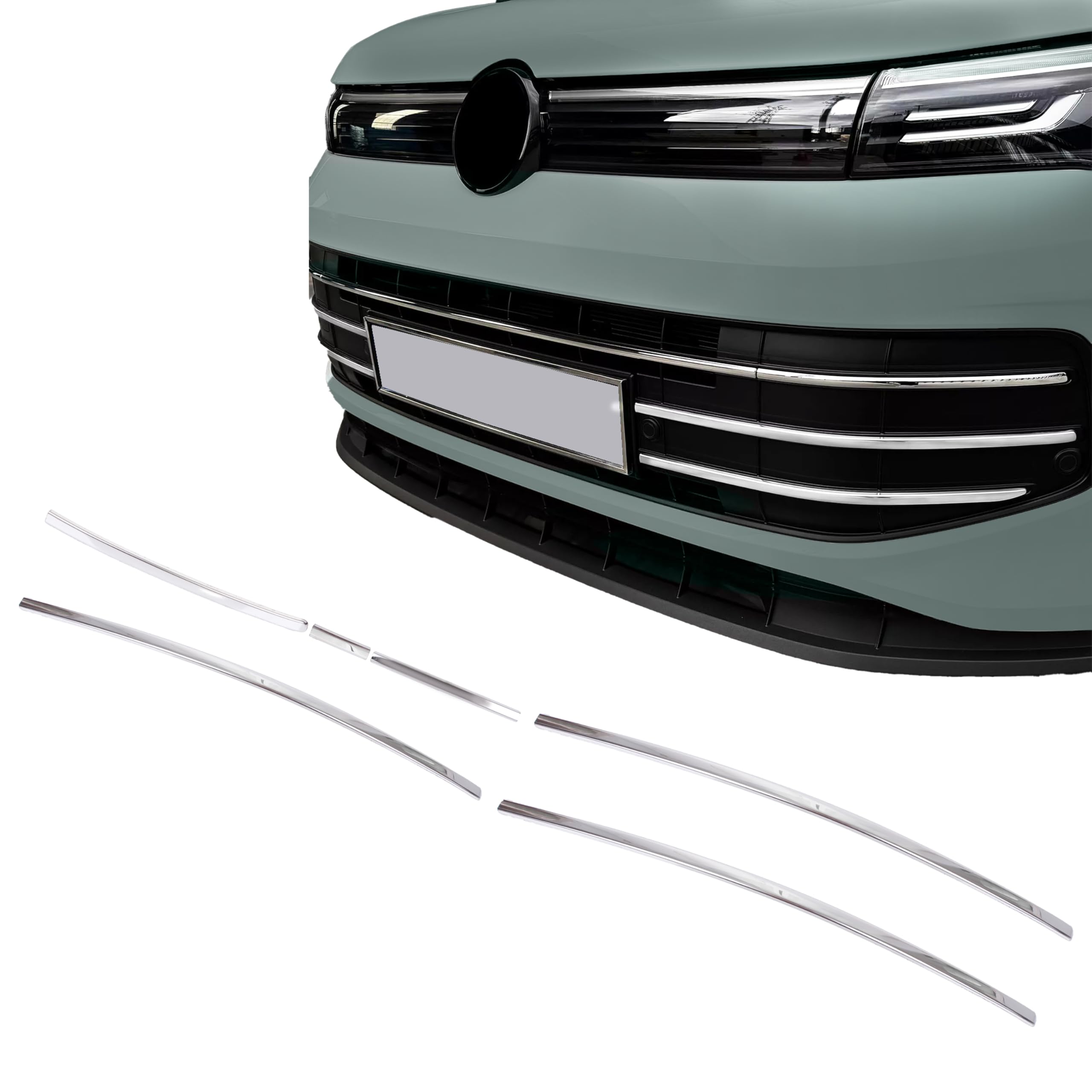 INLY 6 Teilig Kühlergrill Leisten Grillleisten Chrom Edelstahl kompatible mit Tiguan (ab 2024)