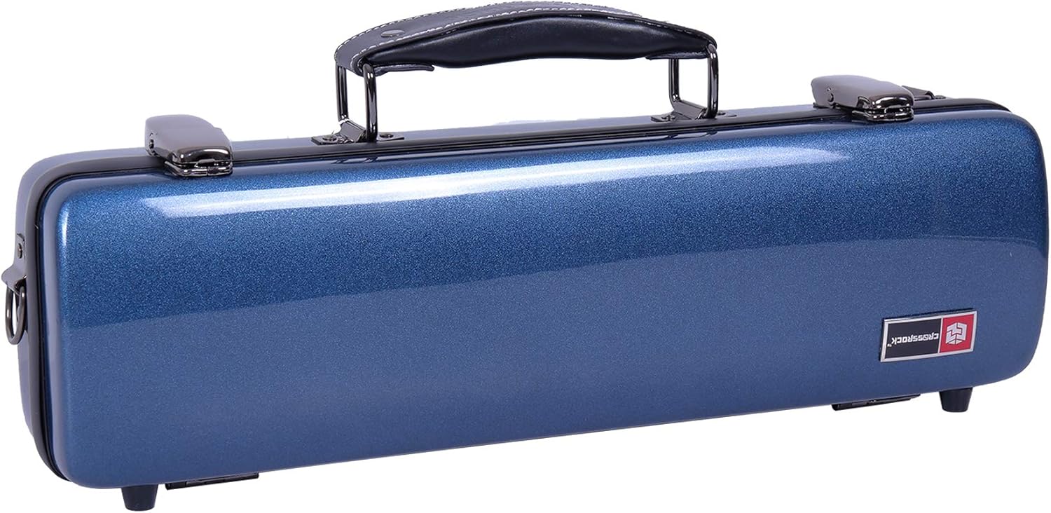 Crossrock Flute Case, Fiberglass Hardshell With Backpack Straps, Black (CRF1000FLBK)
