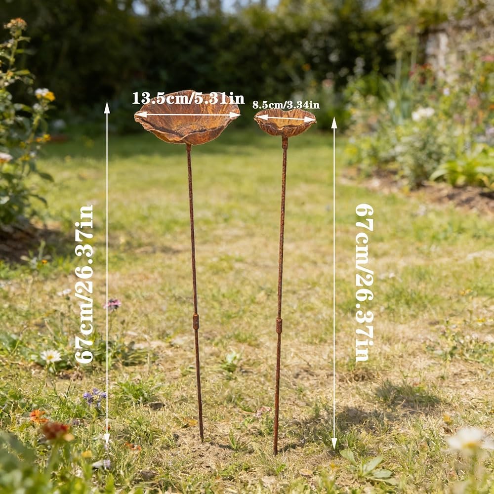Mangeoire à eau et baignoire pour oiseaux – Respectueux de l'environnement – Station d'eau décorative pour oiseaux avec support en métal pour jardin, terrasse, pelouse – Une seule pièce, parfaite pour