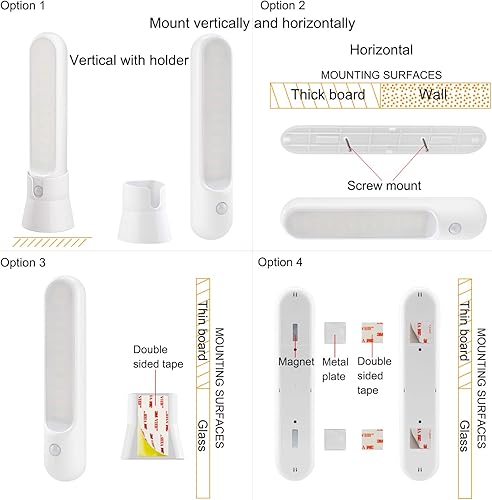 Miniatura 6 de Lámpara de mesa portátil para pared, pasillo, escalera, con sensor de movimiento, 24 LED mejorados, 180 lúmenes