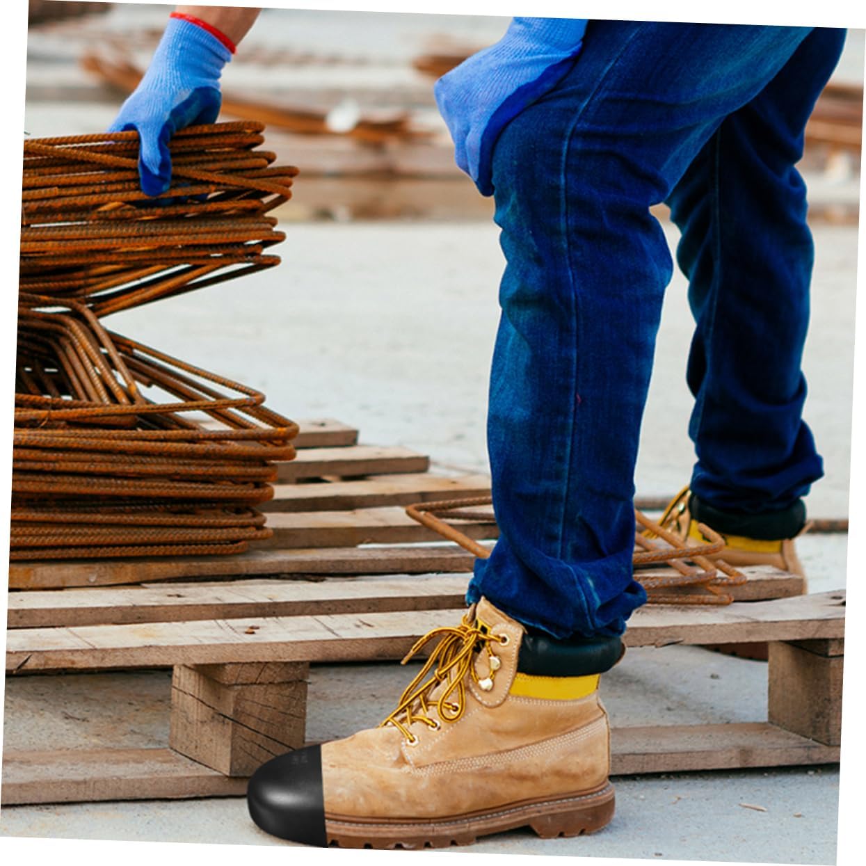 Vaguelly 4pairs Safety Toe Inserts for Work Shoes Puncture-resistant Boot Caps Heavy-duty Protective Guards for Men and Women for Construction and Industrial Use Per Pack
