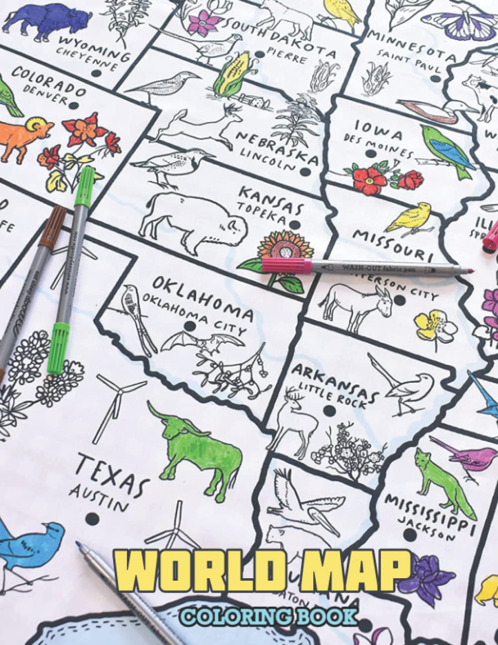 Buy World Coloring Book Learn All About Countries, Capitals, Landmarks
