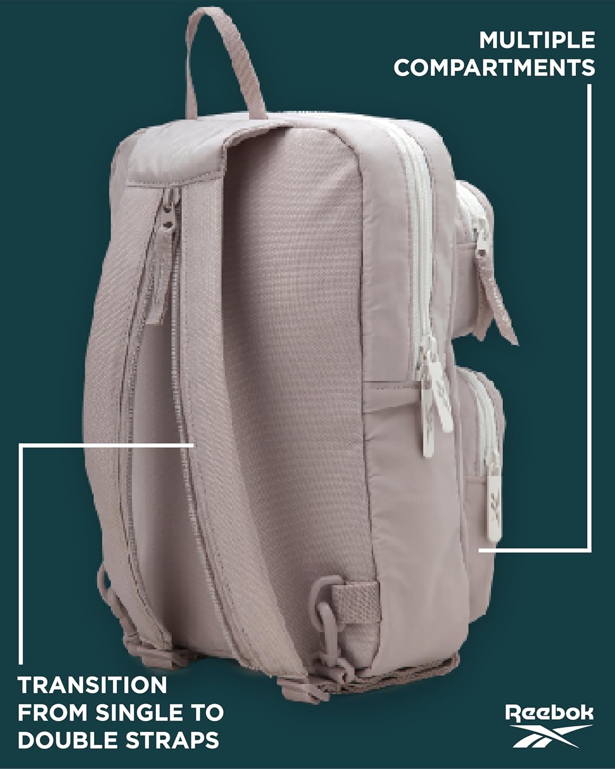 Reebok Unisex Crossbody Sling Bags – Compact Convertible Strap Cross Body Bag Travel Sling Bag - Gym & Travel Essential, Size One Size, Mikayla Stucco - Image 6