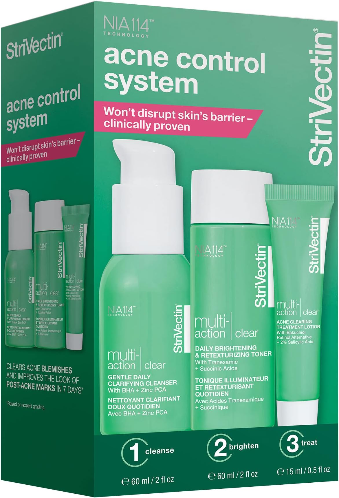 StriVectin Multi Action Clear for Acne and Blemish Prone Skin for Clearer, Smooth and Brighter Skin, Less Breakouts and Pimples for Healthy Looking Skin