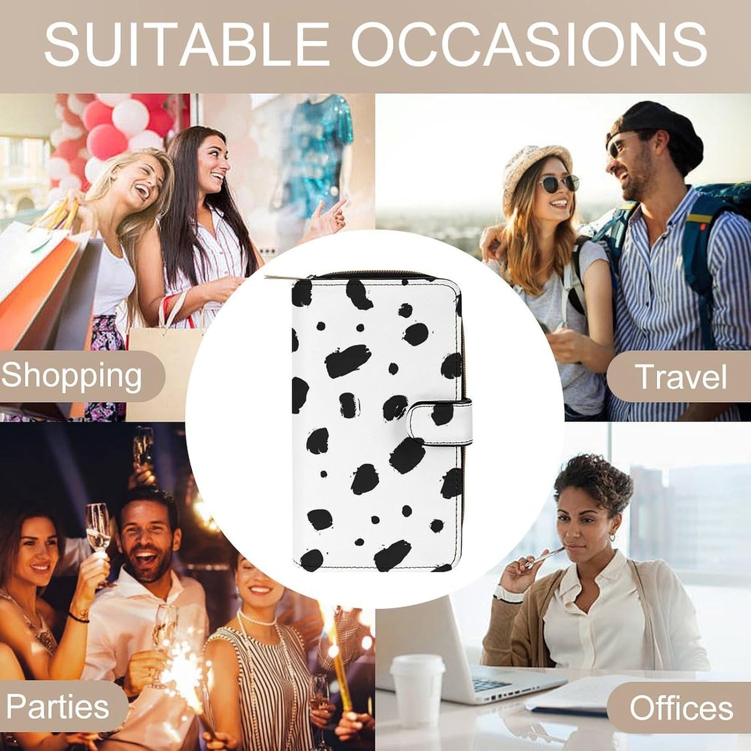 Dalmatian Print Womens Wallet for Men Slim Purse Clutch Handbag with Card Holder