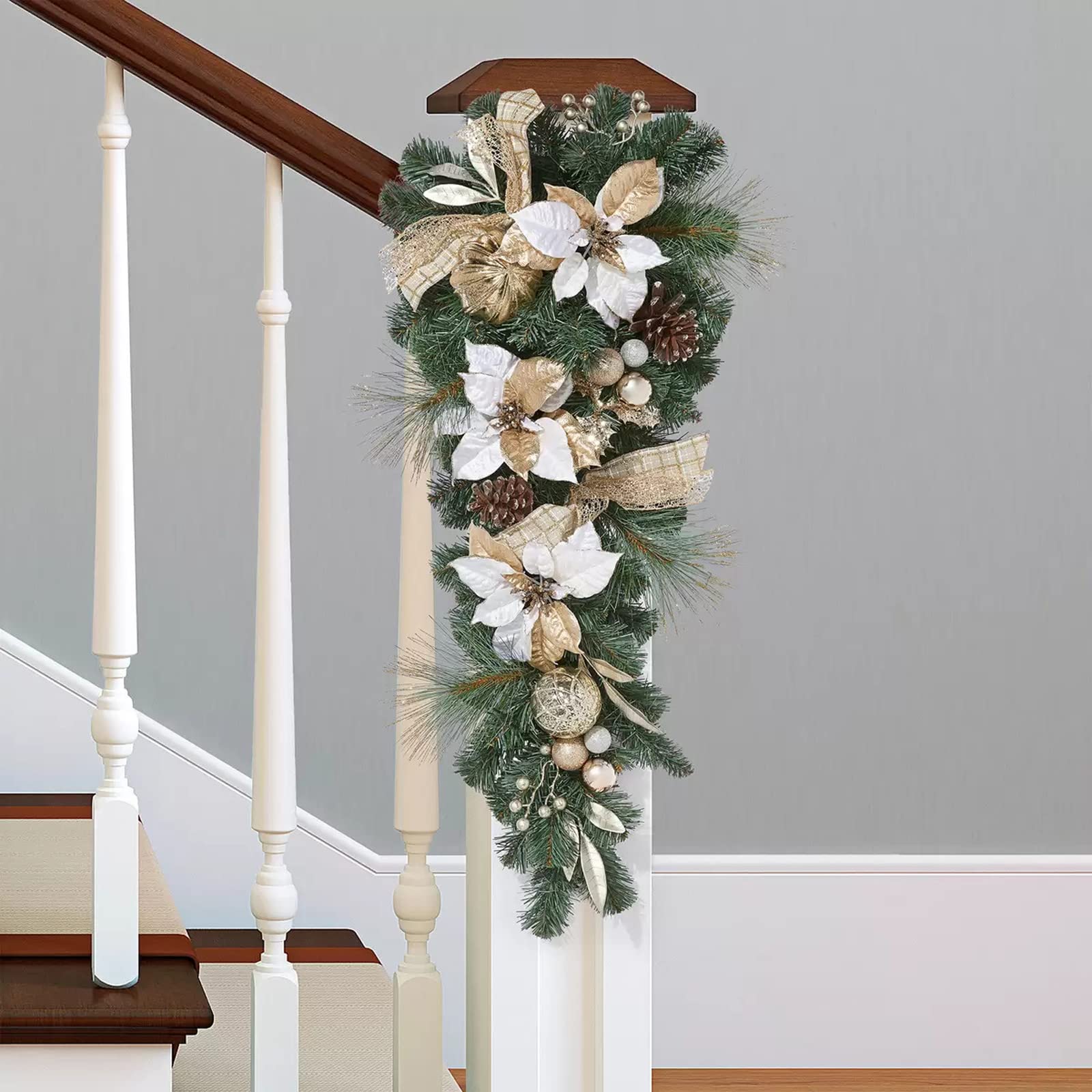 Amazon.co.jp: クリスマス スワッグ花飾り 約81cm 32