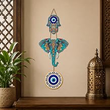 Artvibes Designer Elephant Wooden Wall Hanging For Luck Properity For Home Decoration | Livingroom | Spiritual Decor Items | Wall Illustrations | Ethnic Wall Decor | Wall Art Print (WH_8506N)