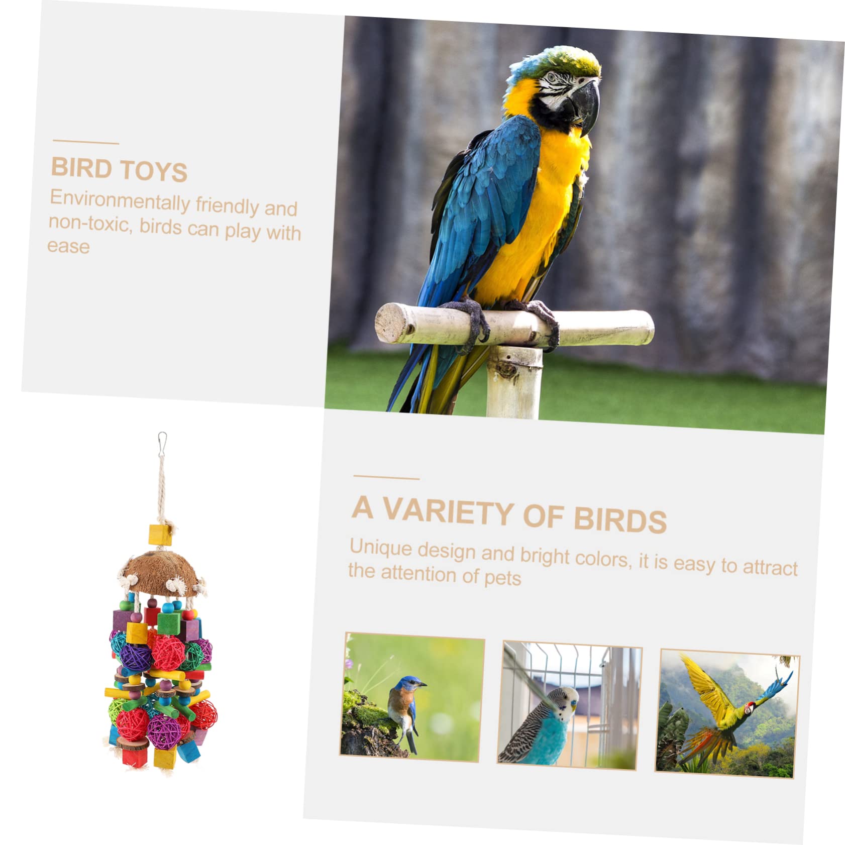 Kisangel 1stücke Papageienspielzeug für Vogelkäfig Kauspielzeug für Papageien Vogelspielzeug zur Schnabelpflege Geeignet für Wellensittiche und Nymphensittiche