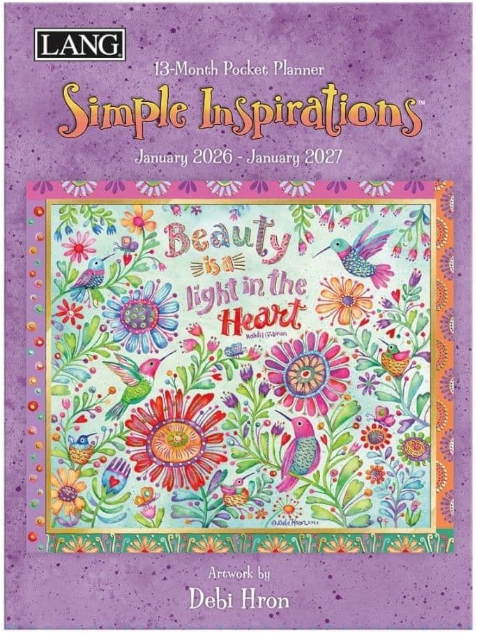 Lang 2026 Heart & Home Monthly Pocket Planner - 4.9' X 6.6' Weekly Calendar With Wire-O Binding, Susan Winget Art