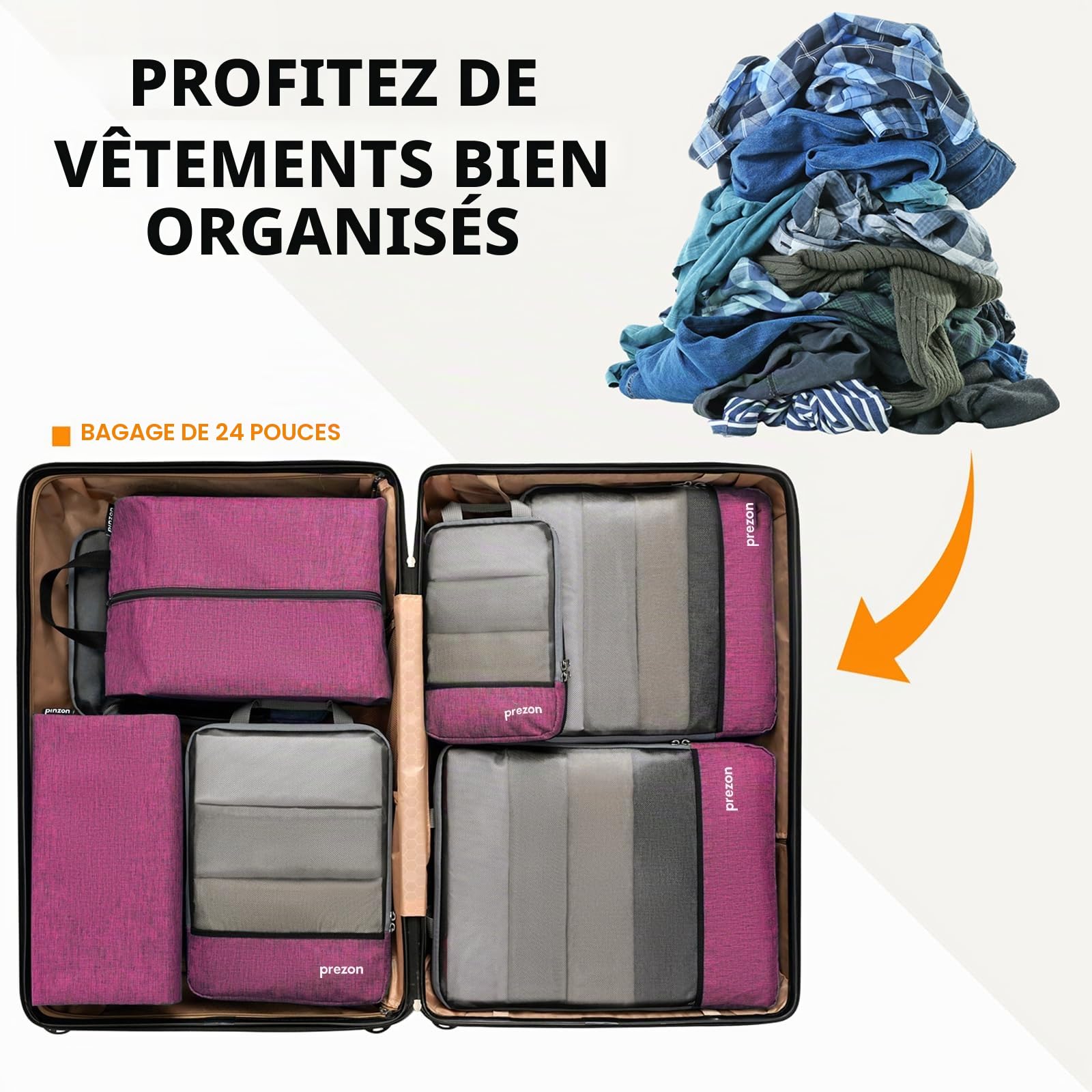 Lot de 4 cubes de rangement compressibles, organisateurs extensibles pour valise, parfaits pour le voyage et le rangement à la maison, Mesh TPU, Rose