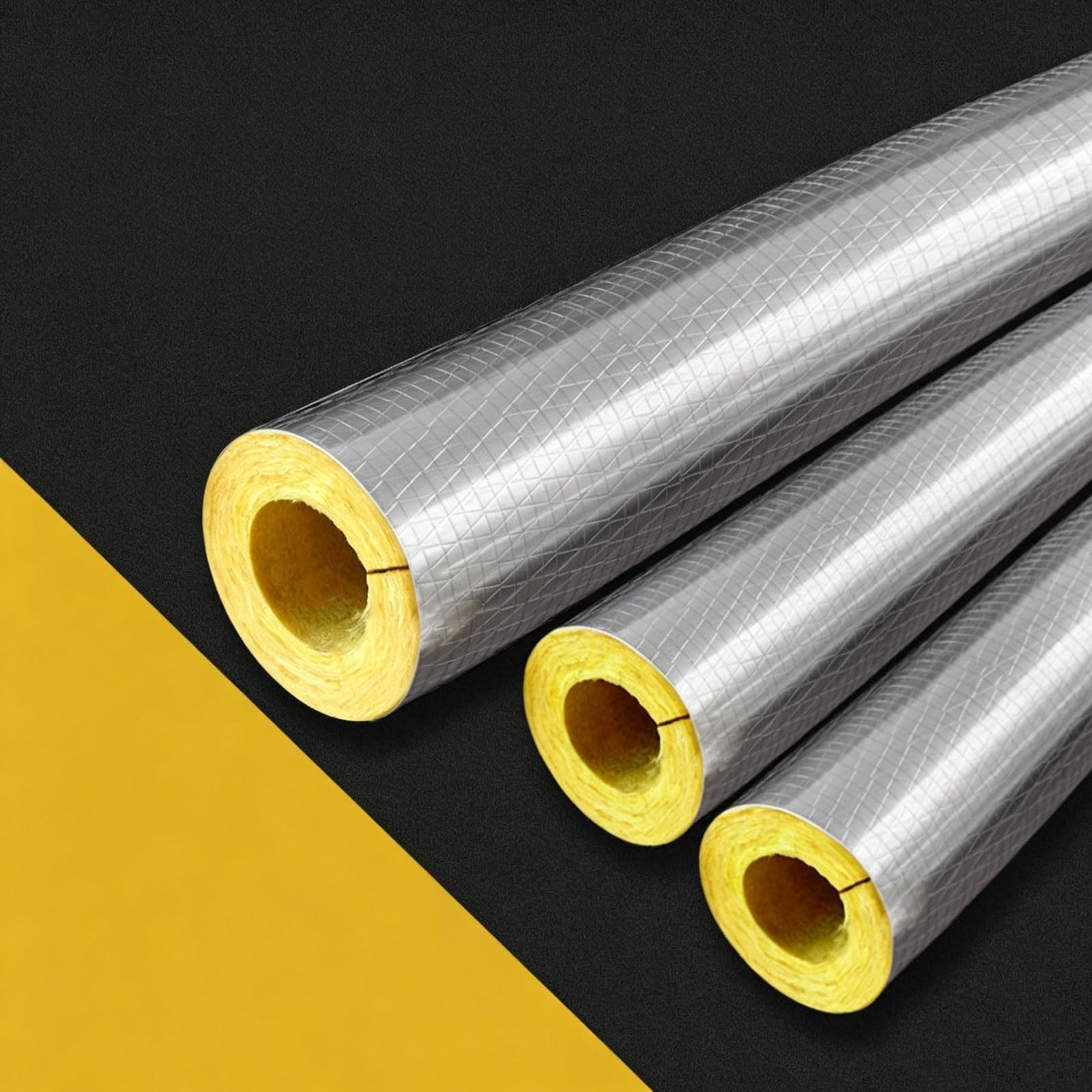 Guaina isolante in lana di vetro Tubo isolante Con foglio di alluminio | Facile da installare Resistente alle alte temperature Isolamento delle tubazioni del vapore(ID 108mm/T 30mm)