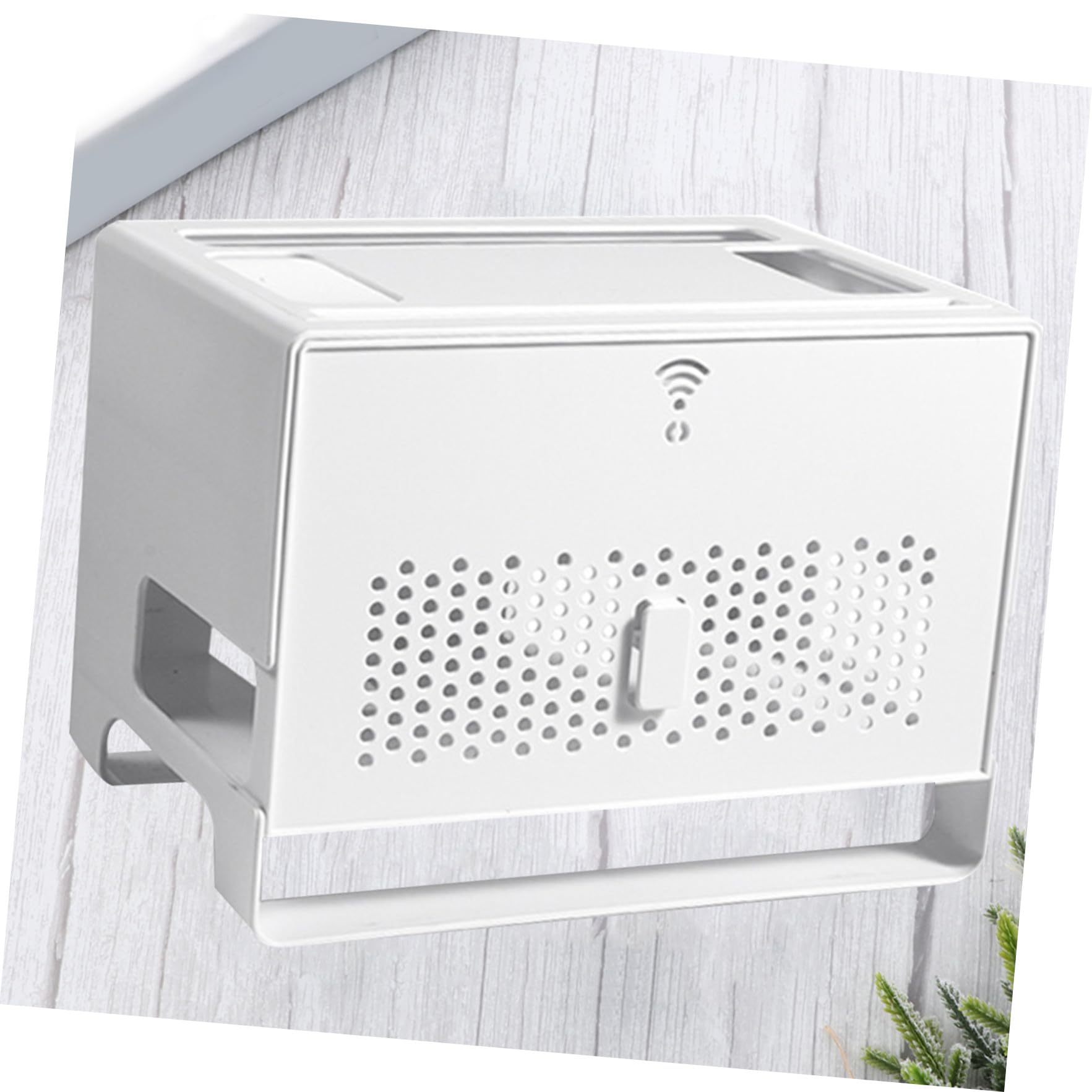Contenitore Router Bianco Doppio Strato in Abs, Smontabile | Gestione Cavi Rete, Pannello Superiore Removibile, Schienale Traforato per Dissipazione, Uso Casa e Ufficio