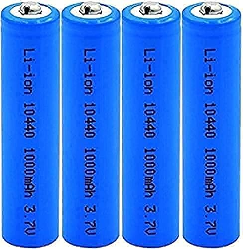 HIDZ Batería De Litio AAA De 3.7 V 10440 De Alta Capacidad De 1000 MAh De Iones De Litio, para Linternas LED, Inalámbrico, 4 Unidades