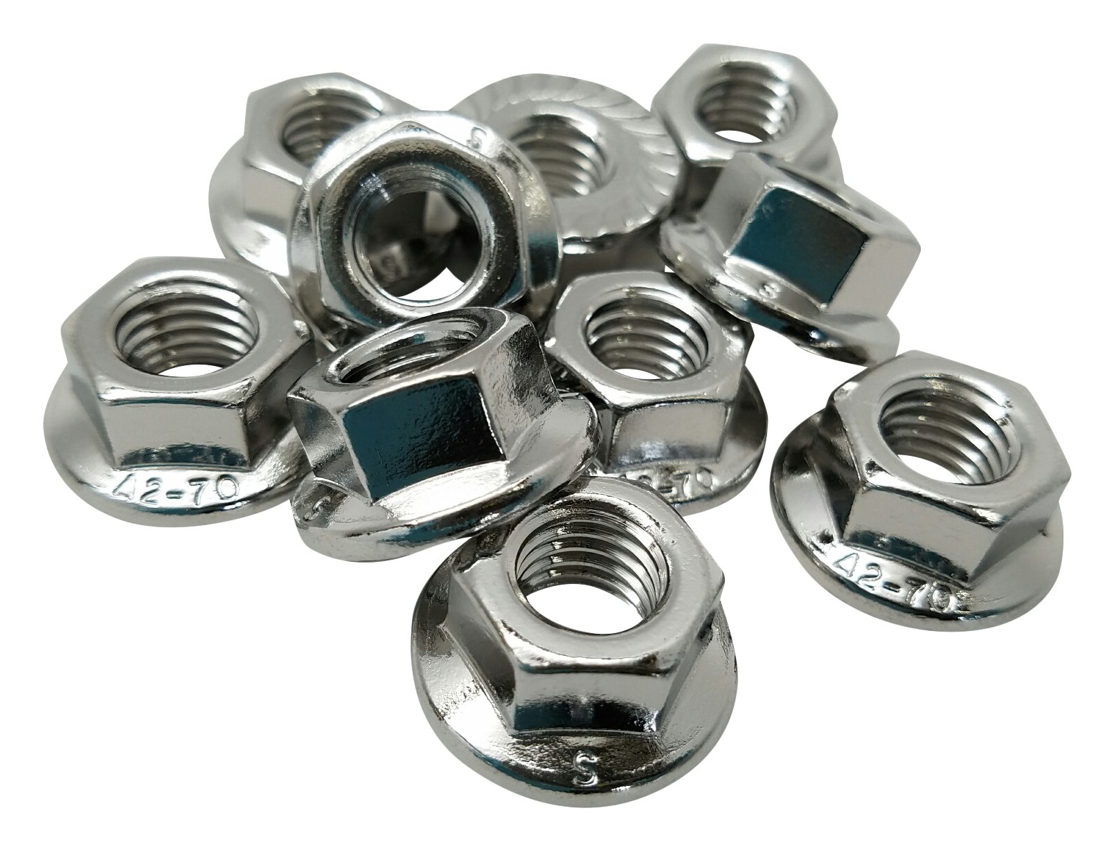 FOREVERBOLT FBFHN832P50 FLANGE HEX NUT, 8-32, 18-8 Stainless Steel, Finish NL-19, PK 50