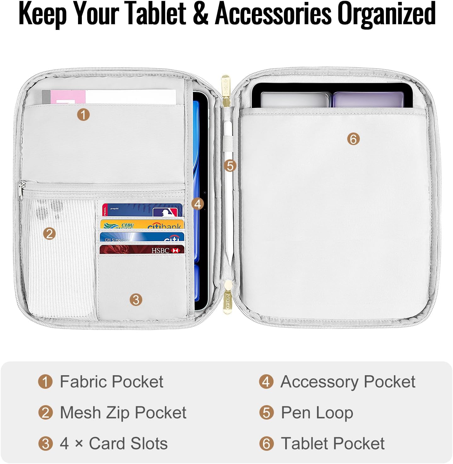 MoKo 9-11 Inch Puffer Tablet Sleeve Bag for 11 Inch New iPad Pro M4 & iPad Air M2 2024, iPad 10th Gen 10.9, iPad Air 5/4th 10.9, Excellent Protection Puffy Bag with Quilting Stitching, Milk White - Image 3