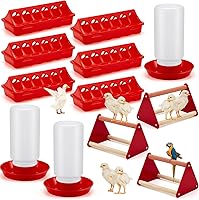 Patelai 7-Piece Chick Feeder Waterer Kit with Mini Perches - Chicken Starter Set for Coops, Brooders, Ducks, Quail