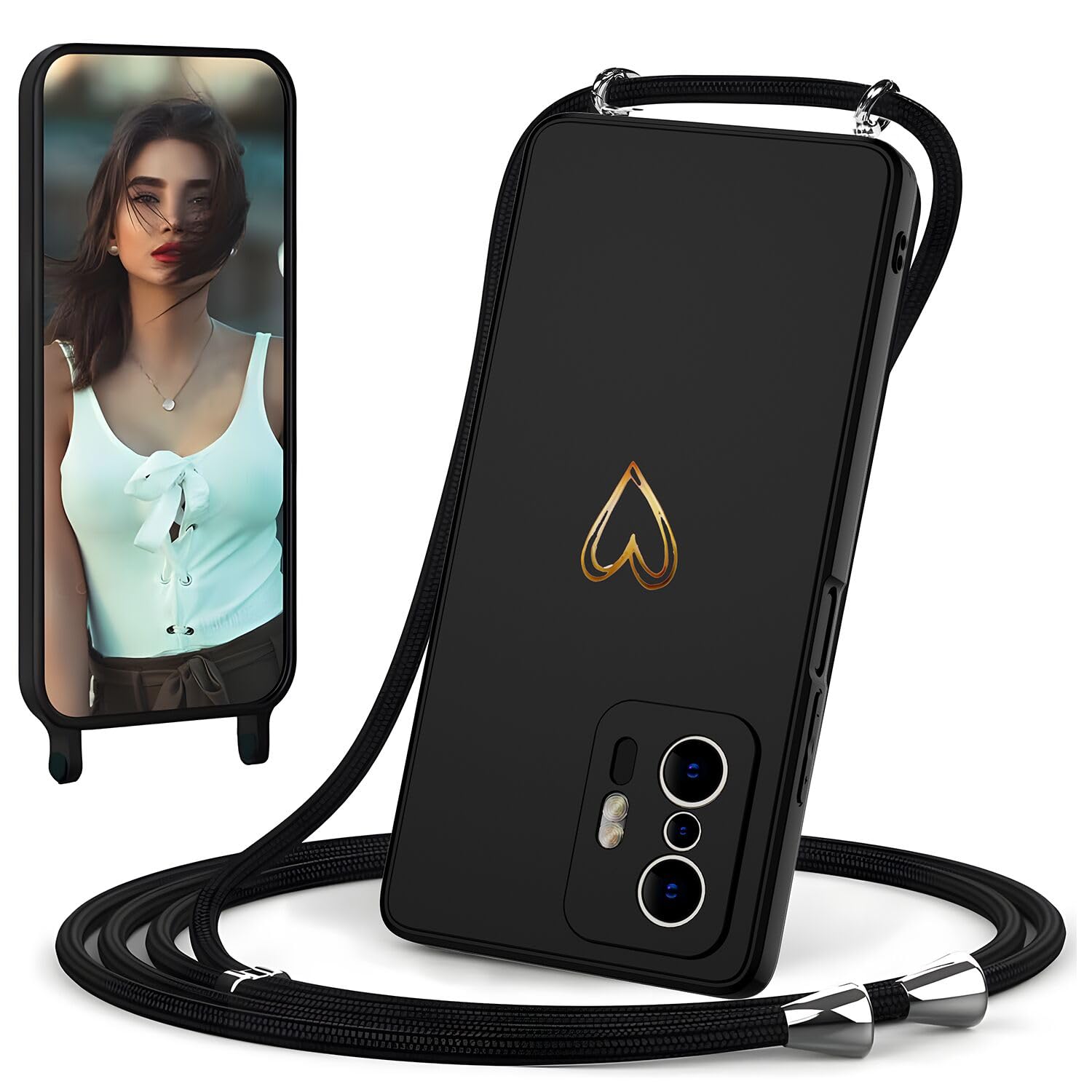 Custodia Xiaomi Con Catena Custodia Con Catena Per Xiaomi Redmi Note 14/13/ 12/11 Pro - Sottile, In TPU, Con Anello Per Polso Cover Realme Gt Master Edition - Foto 10