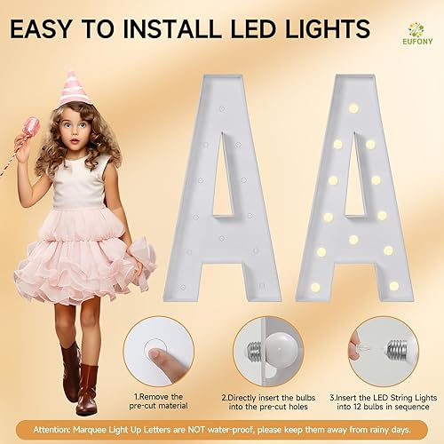 Miniatura 10 de Números de marquesina de 4 pies, números grandes iluminados 4 para decoraciones de fiesta de cumpleaños de 4, 14, 40, número de luz gigante para