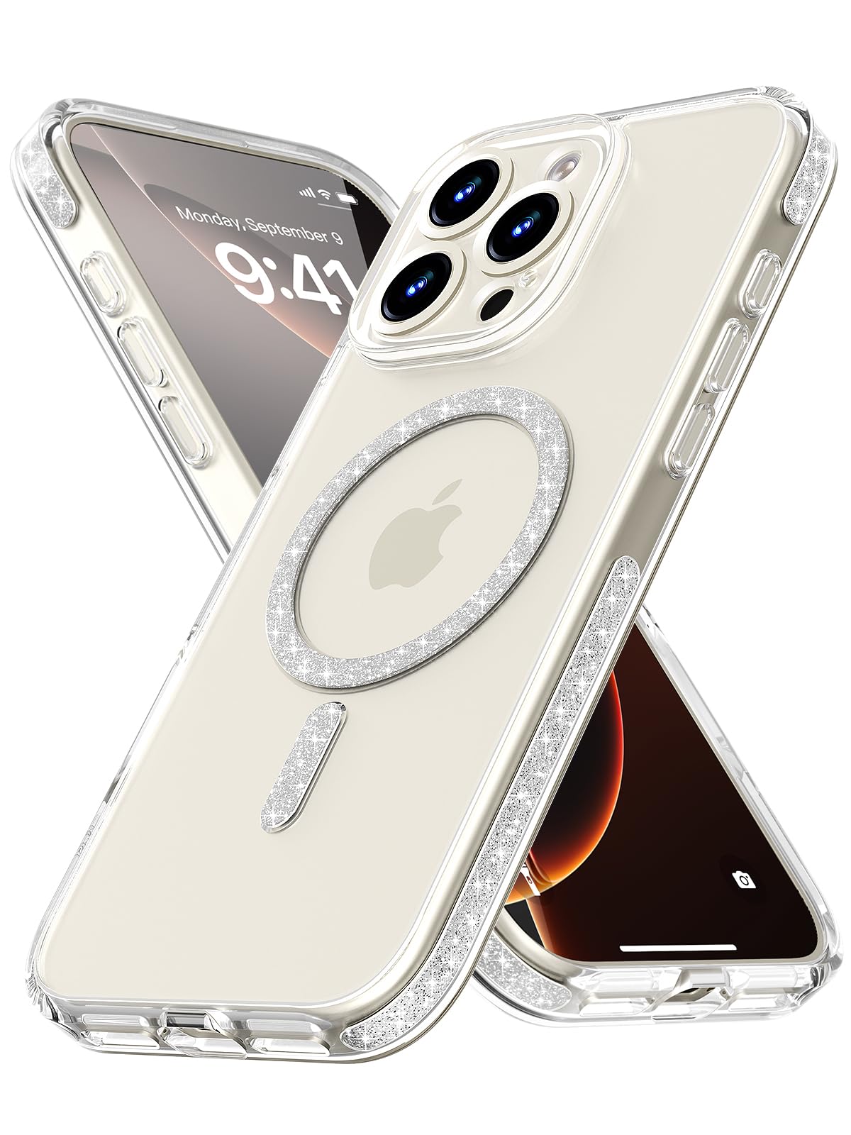 Coque iPhone 16 Pro Max antichoc avec cordon DIY et support MagSafe argenté - 8