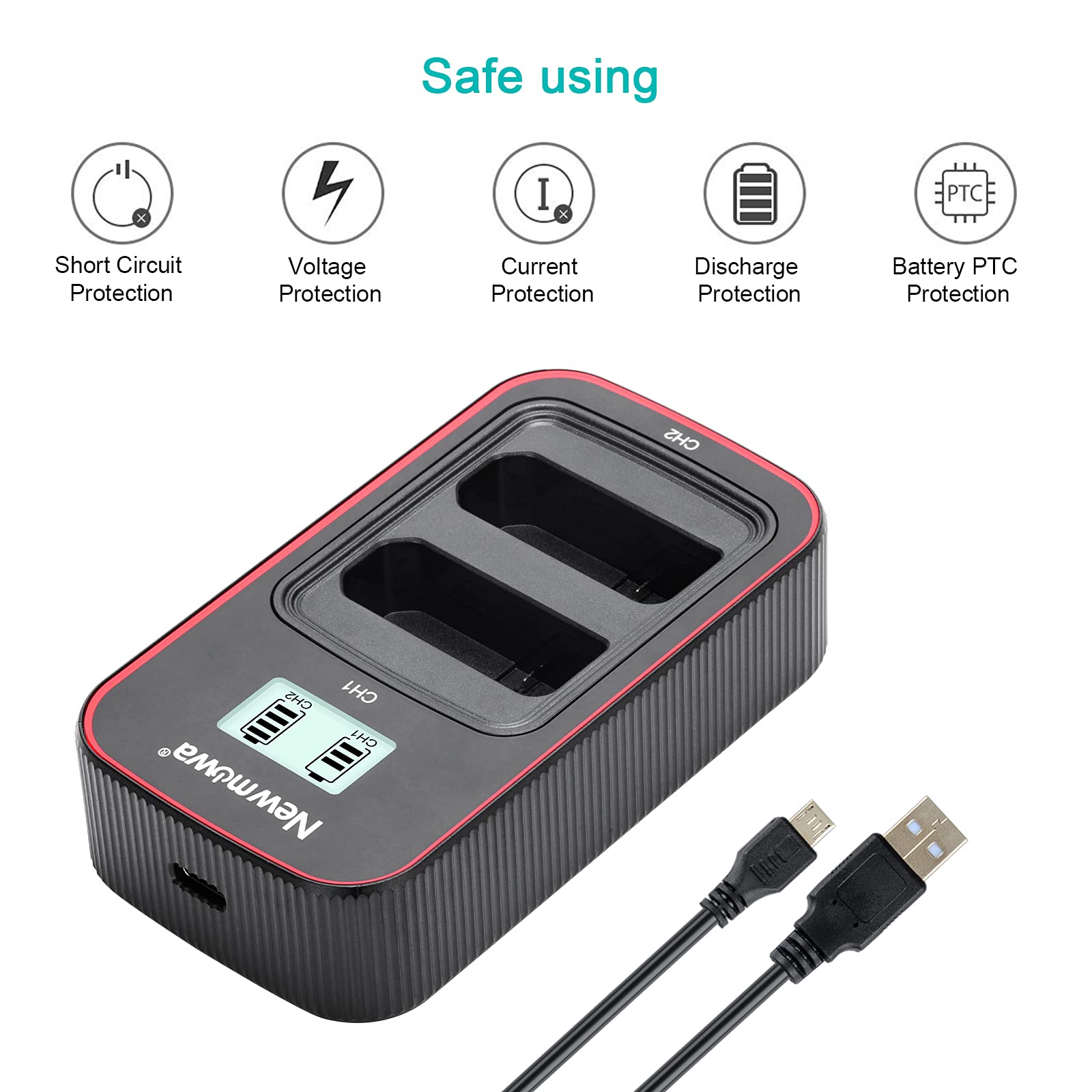 Newmowa® EN-EL19 Ersatz Akku und tragbar USB-Ladegerät-Set für Nikon EN