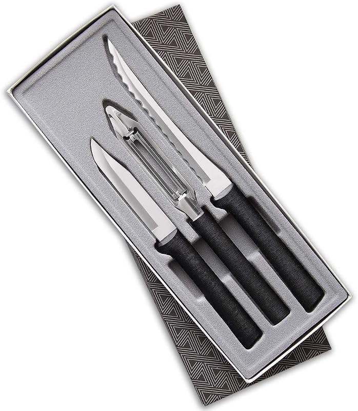 Cutlery Peel, Pare & Slice Gift Set (G218), Black | 3-Piece Knife Set , Stainless Steel Blade, Resin Handle