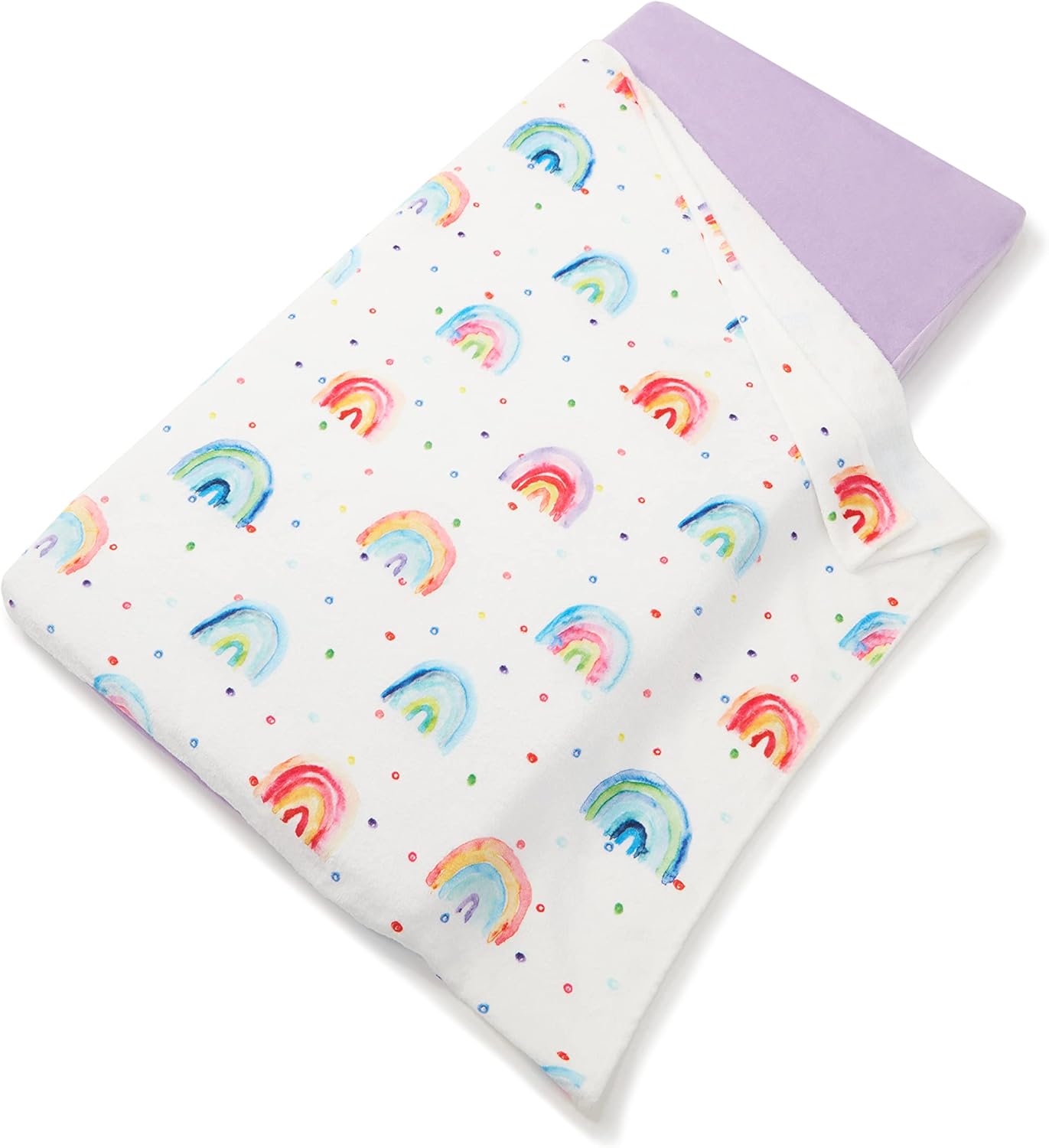 WTPDR Nap Pocket – Toddler Nap Mat Cover and Blanket for Preschool and Day Care – Machine Washable & Easily Foldable – Roll Nap Mat for Toddlers, Rainbow Pattern