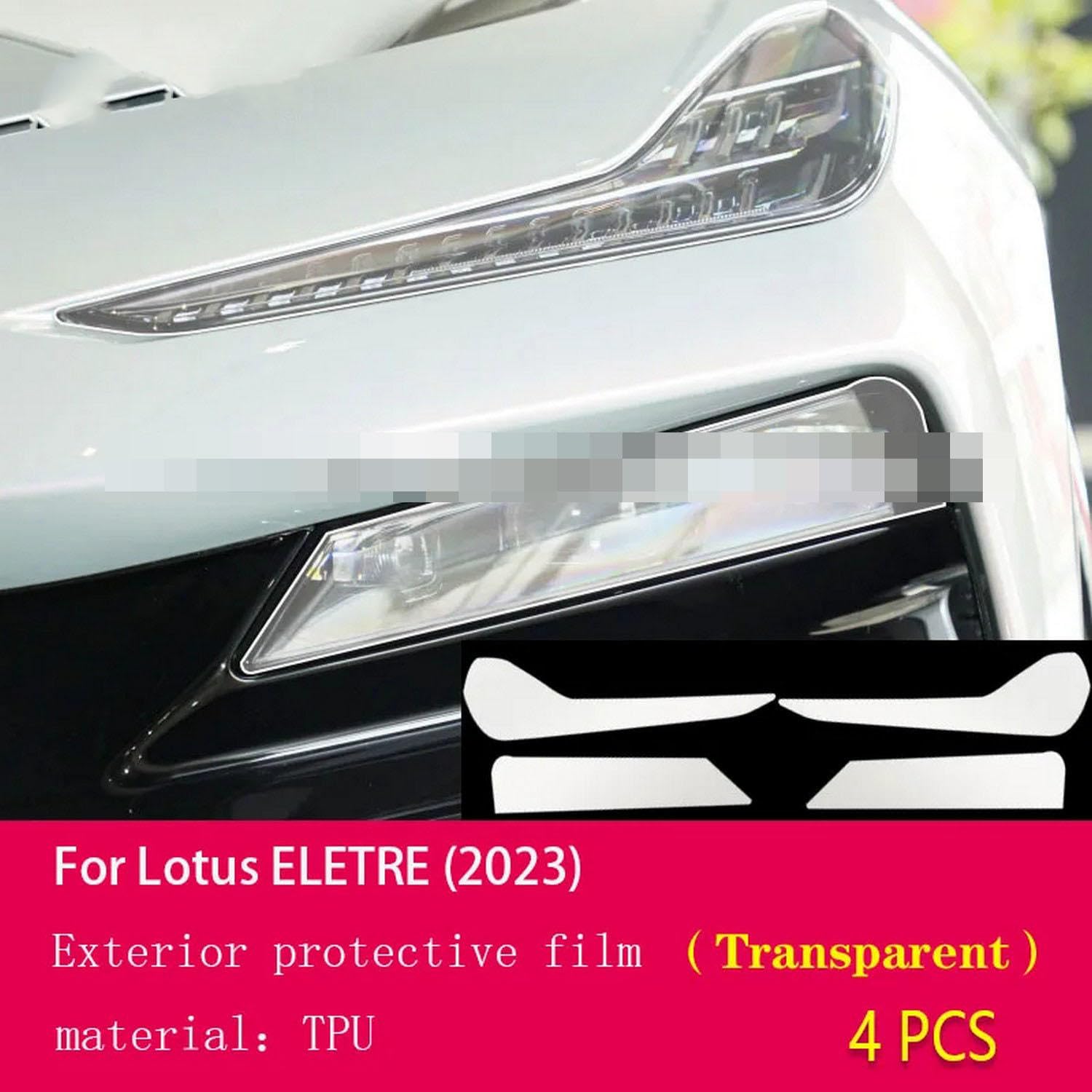 LAVIYE Przezroczysta folia ochronna na zewnątrz samochodu PPF TPU Odporna na zarysowania folia ochronna reflektorów PPF, do Lotus Eletre 2023