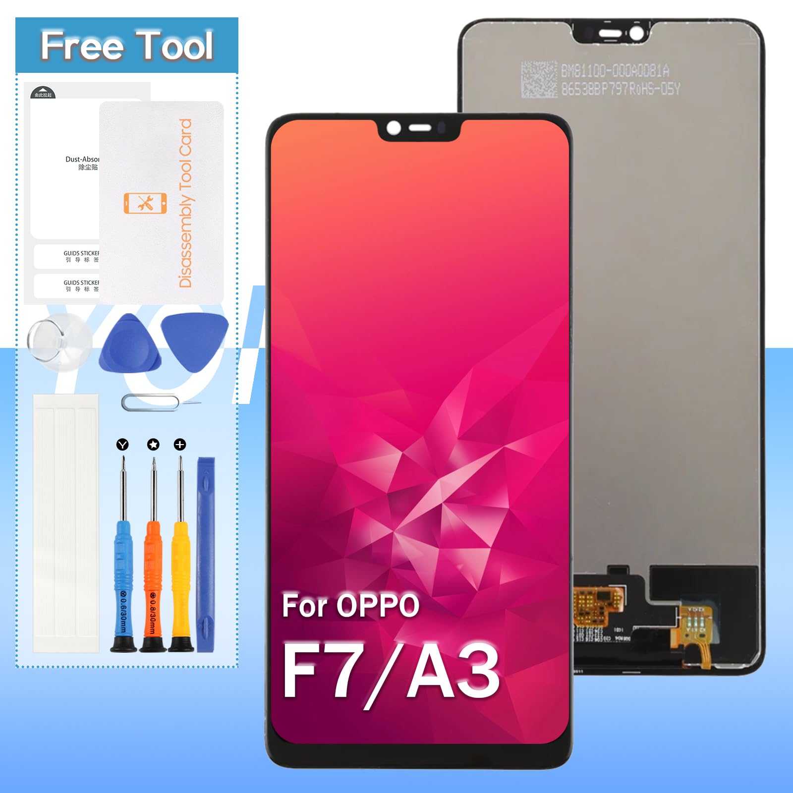 Amazon.com: Screen Replacement for Oppo F7 / A3 CPH1819, CPH1821