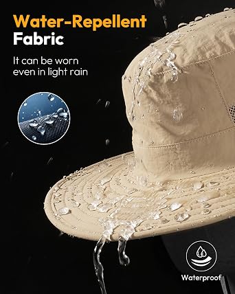 Sun Hats for Men Wide Brim Bucket Hat with Neck Flap for Fishing & Hiking Mens Sun Hat for UV Protection