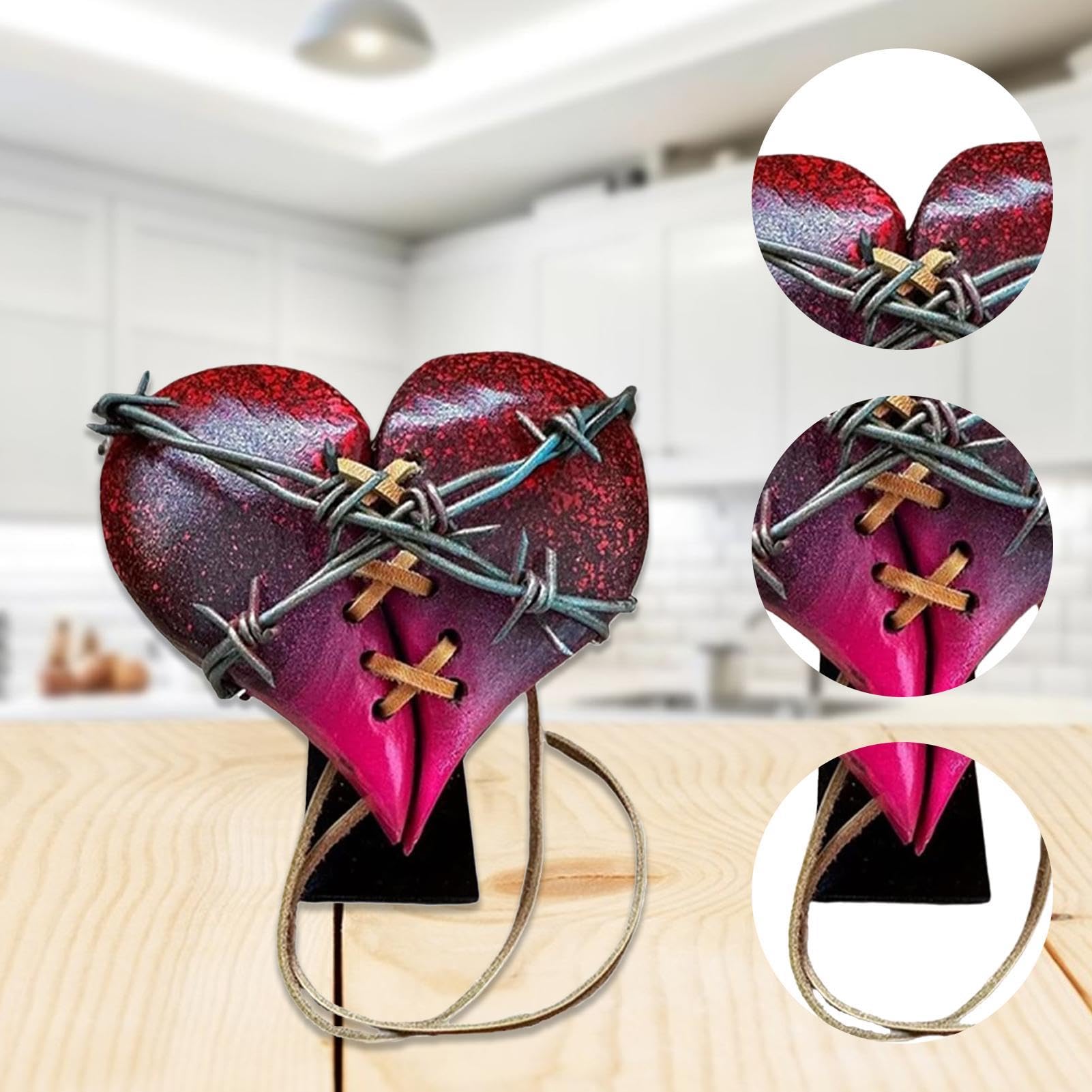 ハート型デザイン置物 Amazon.co.jp: 木製ハート像 | ハートモダンスタチュー デスク