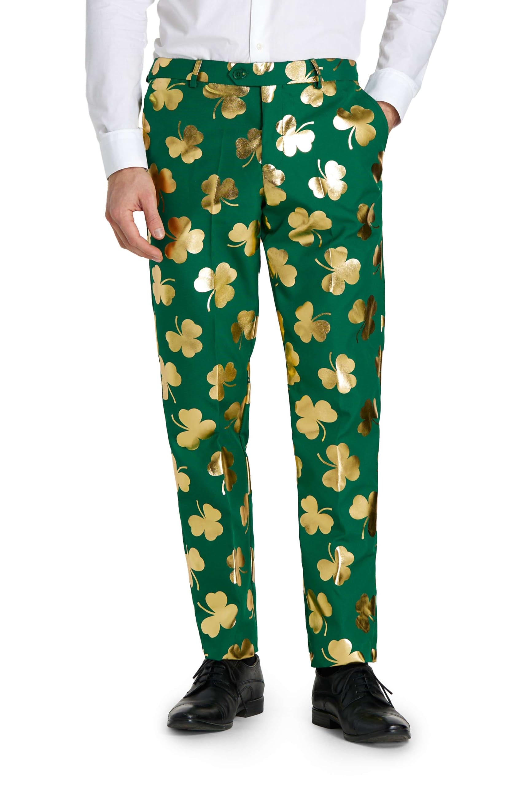 OppoSuits Camicia da uomo per festa di San Patrizio, vestibilità aderente, con 1 abbottonatura, colore: verde, Sig. Clover Clover, 56