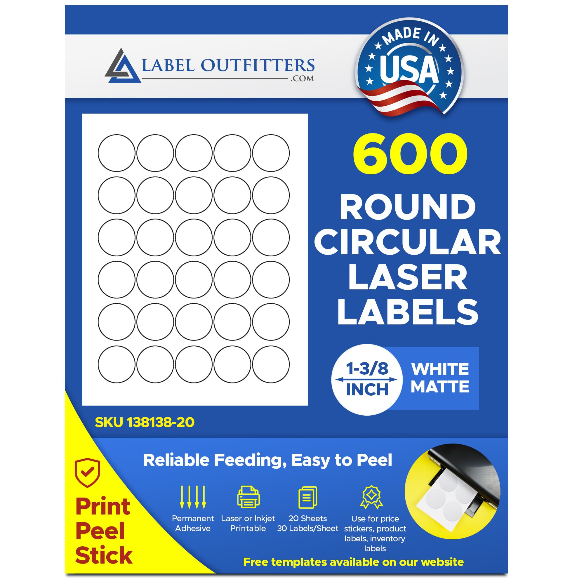1 Inch Round Labels 1.75